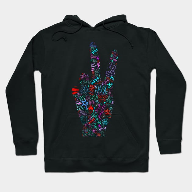 Jinx arcane graffitti peace Hoodie by INLE Designs